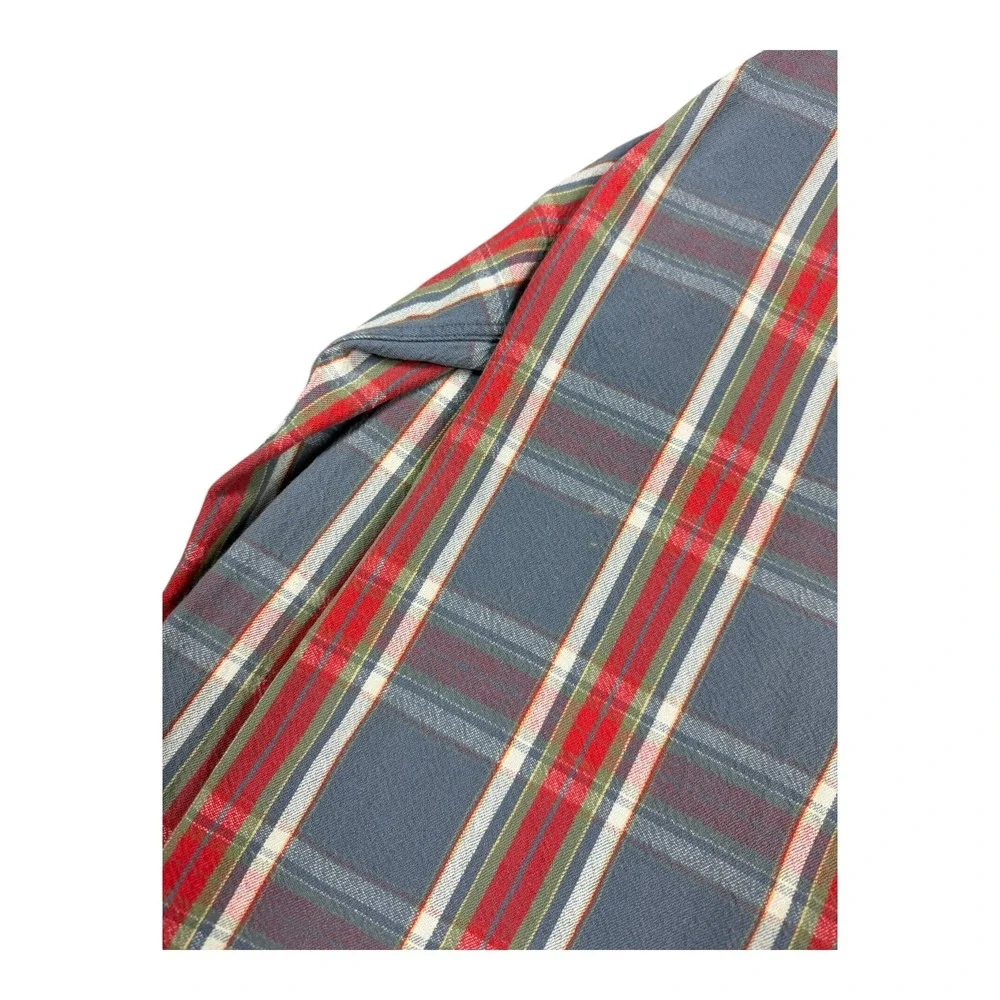 Polo Ralph Lauren Flannel Shirt Mens M Blue Plaid Good Distressed 90s Matlock